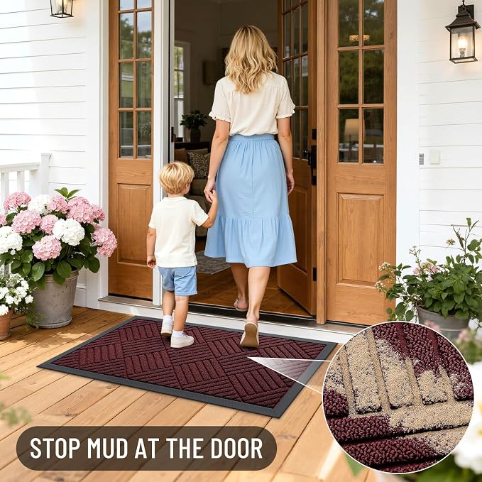 OLANLY Front Door Mat Outside Entrance 29.5x17, Heavy Duty Sturdy Natural - Image 7