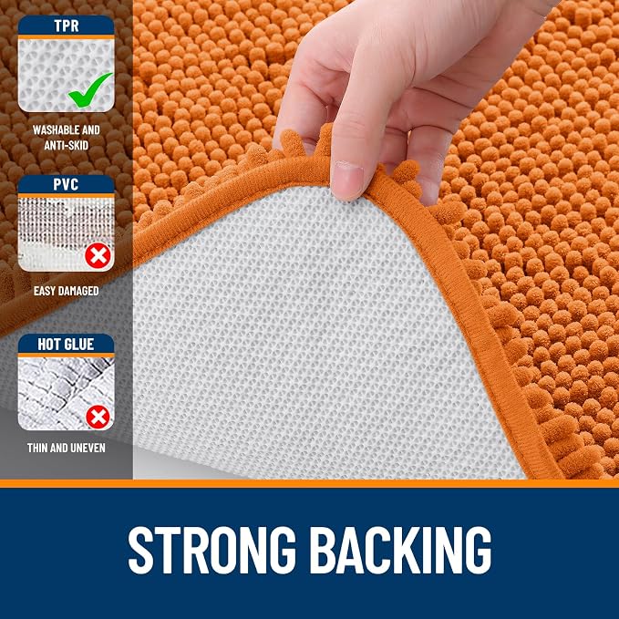 OLANLY Bathroom Runner Rugs 47x24, Extra Soft Absorbent Chenille Bath Rugs - Image 6