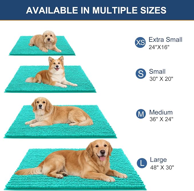 OLANLY Dog Door Mat for Muddy Paws 30x20, Ultra Absorbent Chenille Mud Doormat - Image 2