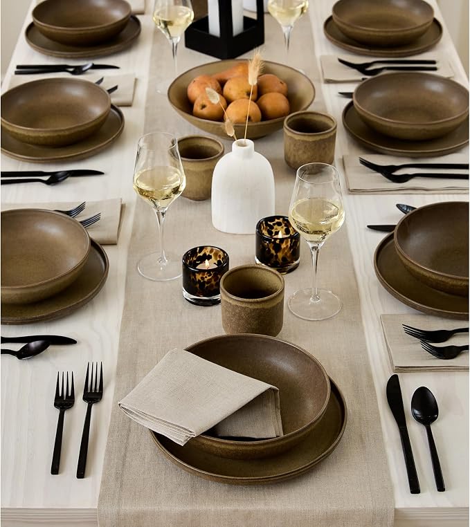 Solino Home 100% Pure Linen Table Runner Natural Woven, Fete 14 x 48 in | Table - Image 5