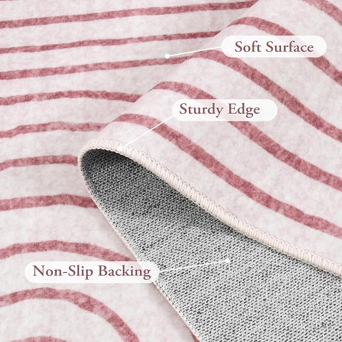 Lahome Abstract Washable Rugs, 4x6 Pink Rug - Image 7
