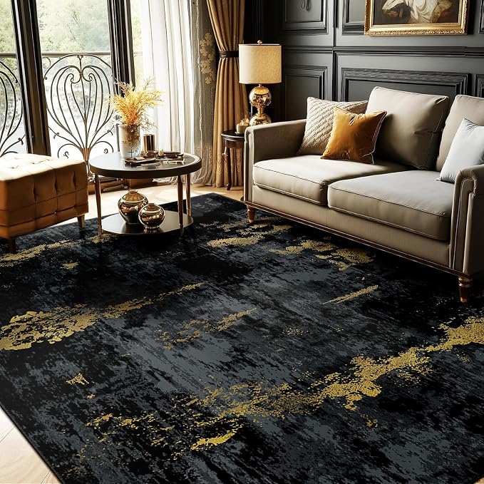 RELEANY Washable Area Rugs 8'x10' Non-Slip Modern Abstract Soft by RELEANY