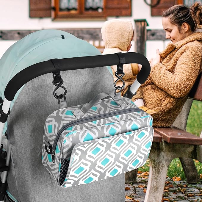 Accmor Stroller Organizer, Universal Stroller Organizer with Insulated Cup Holder Pocket, Dual Purpose Large Capacity Stroller Bag Caddy, Stroller Accessories Fits for Uppababy, Doona, Nuna Strollers