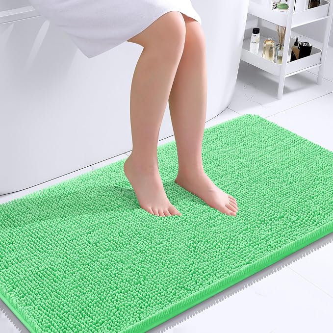 OLANLY Bathroom Runner Rugs 44x24, Soft Absorbent Chenille Bath Rugs, Rubber by OLANLY