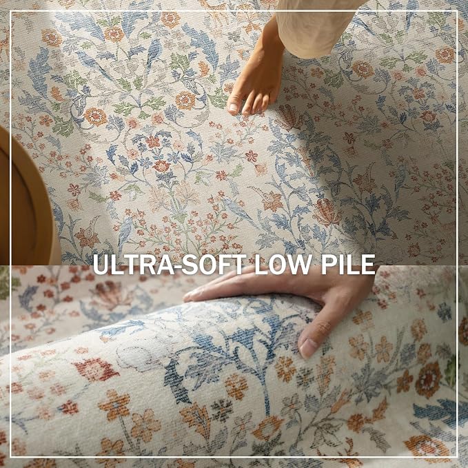 Washable Area Rugs for Living Room: 6x9 Bedroom Rug Vintage Area Rug Stain - Image 5