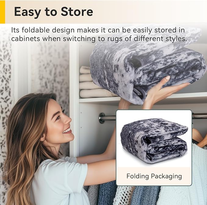 RELEANY Washable Area Rugs Square 8ft Non-Slip Modern Abstract Soft - Image 5