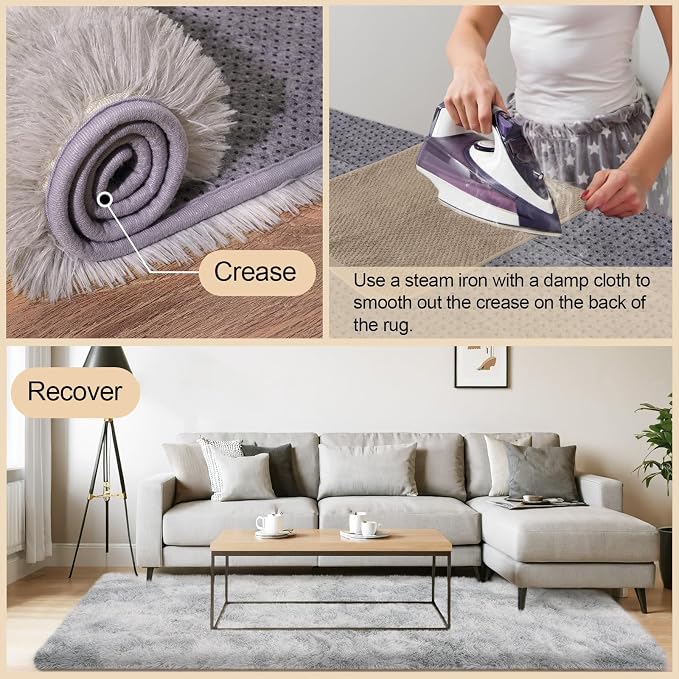 Mugorn 4x6 Rugs for Living Room, Large Fluffy Area Rugs for Bedroom, Soft - Image 4