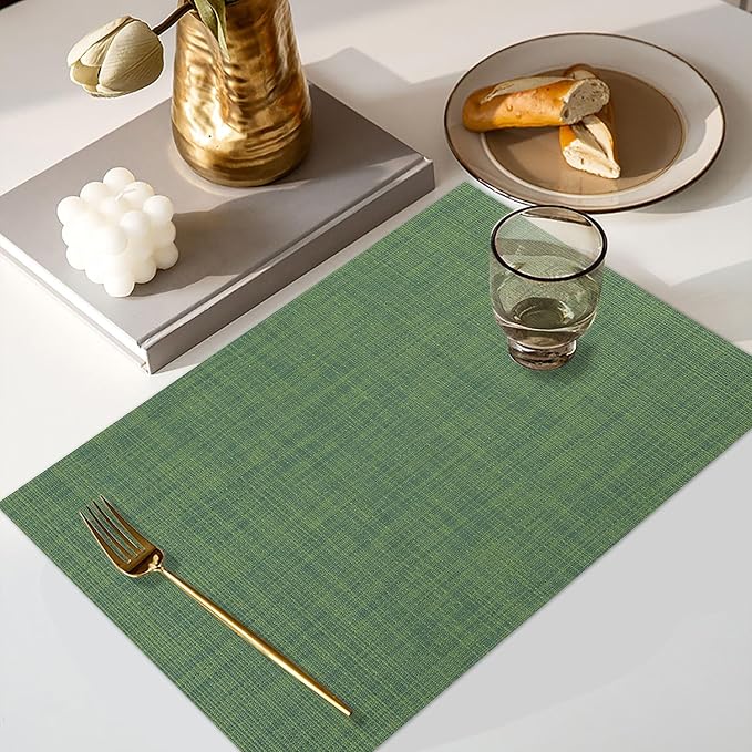 Vinyl Placemats Set of 4, PVC Woven Washable Non-Slip Table Mats, Heat - Image 5