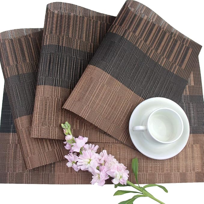 PIGCHCY Placemats Set of 8 Washable Durable Placemat Vinyl Heat Resistant - Image 4