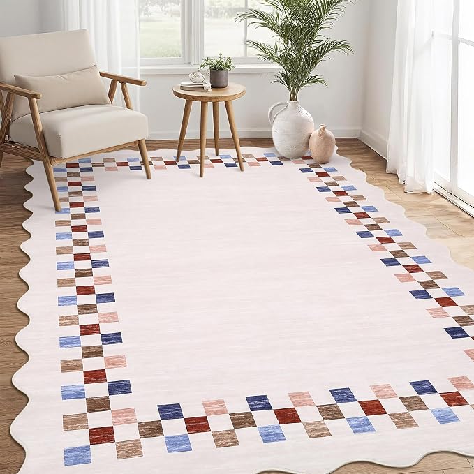 GarveeHome Washable Rug 5x7 for Living Room Large Bedroom Scalloped Rug Non - Image 9