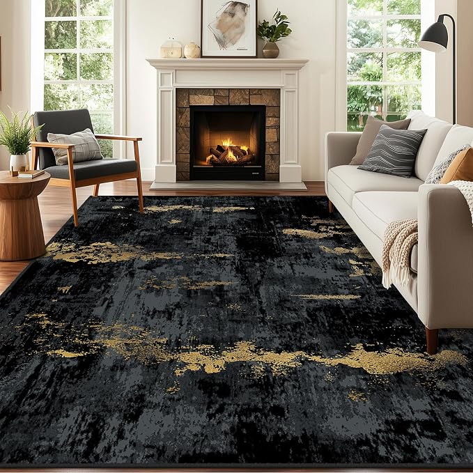 RELEANY Washable Area Rugs 9'x12' Non-Slip Modern Abstract Soft - Image 9