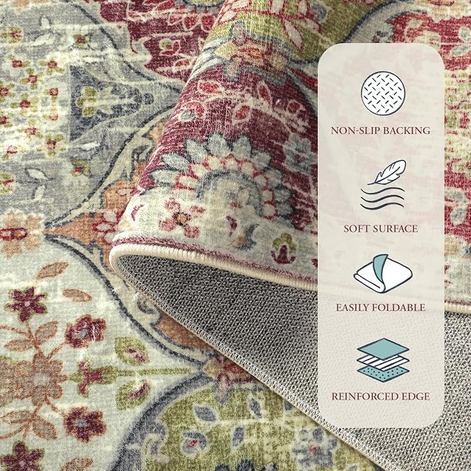 Lahome Moroccan Trellis Hallway Runner Rug, 2x6 Kitchen Runner Rugs Non Skid - Image 6