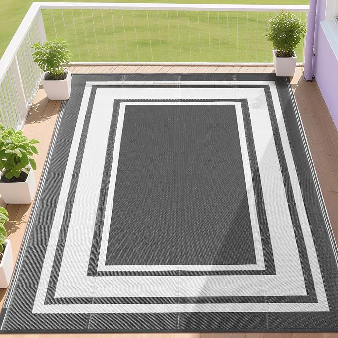RURALITY Outdoor Rugs 5x8 for Patios Clearance, Waterproof Mats for Porch by RURALITY