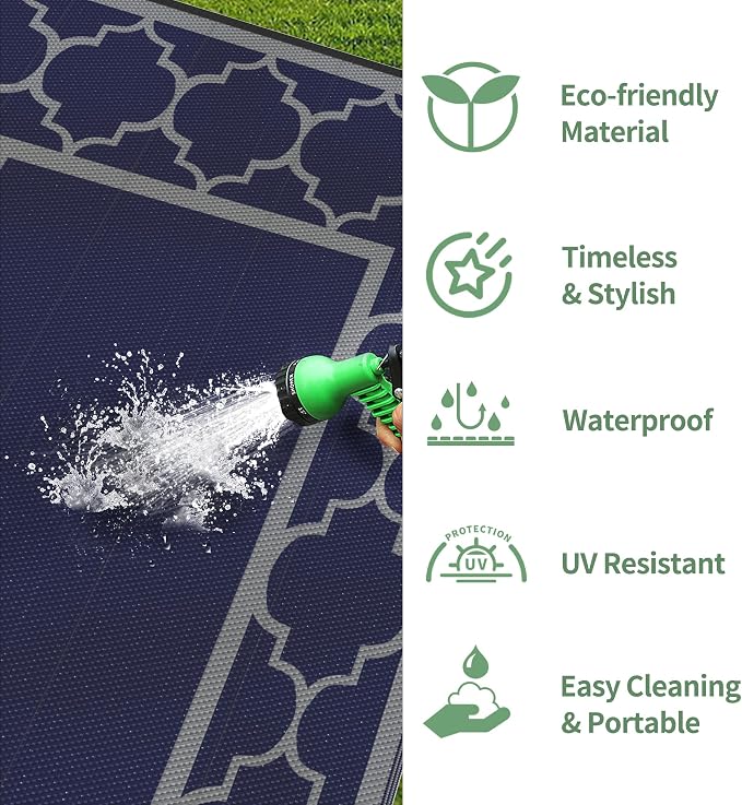 GENIMO 9 ' x 18 ' Outdoor Rug Waterproof - Image 6