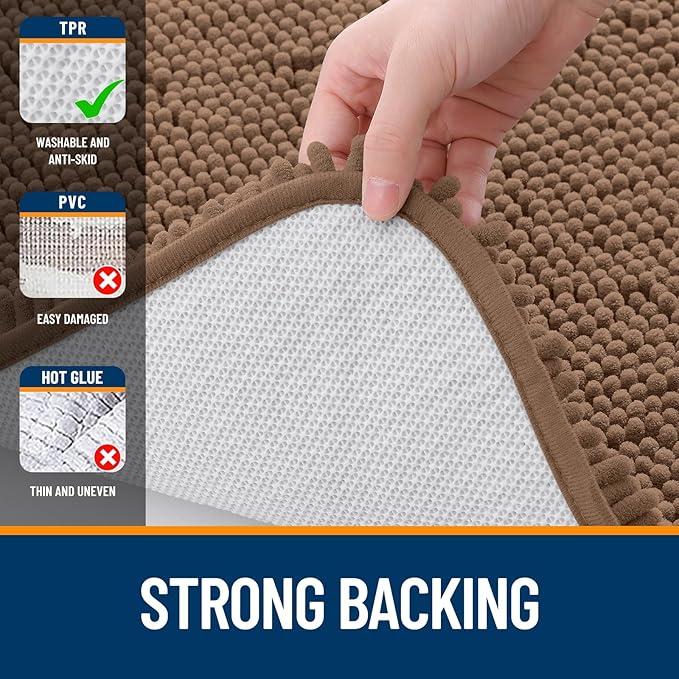 OLANLY Large Bathroom Rugs 50x30, Extra Soft Absorbent Chenille Bath Rugs - Image 6