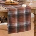 Artoid Mode Caramel Brown Farmhouse Plaid Fall Table Runner 13x60 Inch | by ArtoidMode