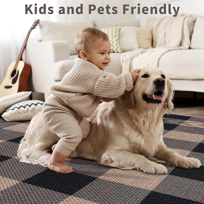 Tangsoo Checkered 4x6 Washable Easy Jute Area Rug - Image 8