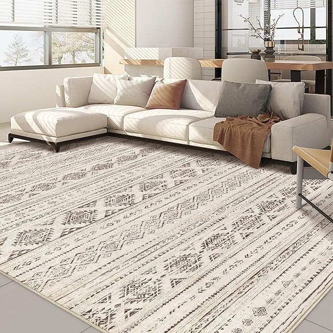 Nakagishi 10x14 Area Rugs Living Room: Washable Boho Large Neutral Soft by NakagishiAreaRug