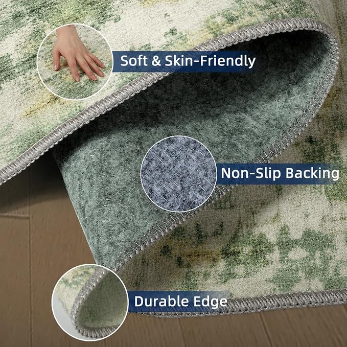 2x10 Runner Rug Non-Slip，Modern Abstract 10ft Washable Runner Rugs - Image 5