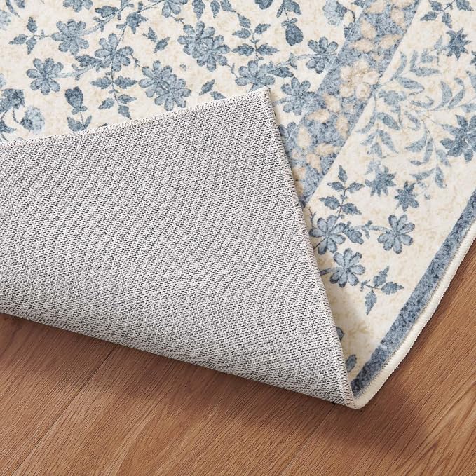 jinchan Zenith Corner Rug 4x4 Area Rug Floral Soft Aesthetic Non-Slip Low Pile - Image 8