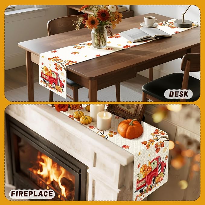 Bonsai Tree Fall Table Runner 48, Small Fall Runner - Image 5