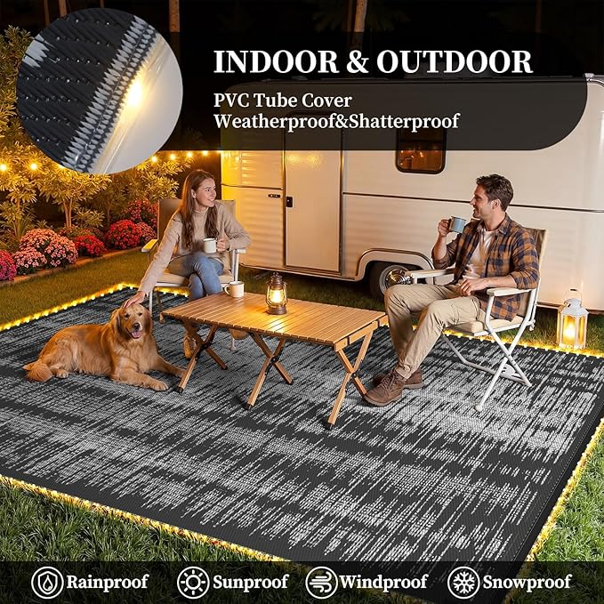 MontVoo Outdoor Rug Waterproof 8x10 ft - Image 3