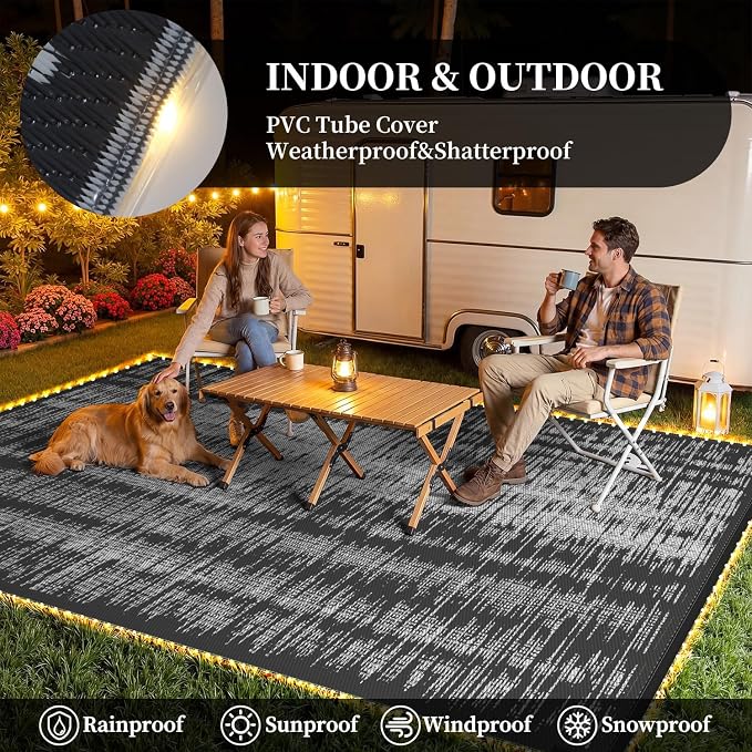 MontVoo Outdoor Rug Waterproof 9x12 ft - Image 3