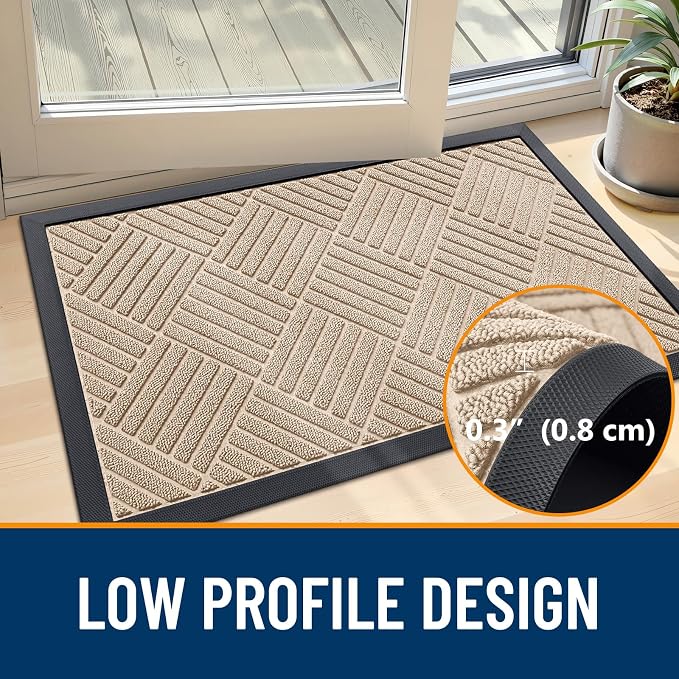 OLANLY Front Door Mat Outside Entrance 47x23, Heavy Duty Sturdy Natural Rubber - Image 4