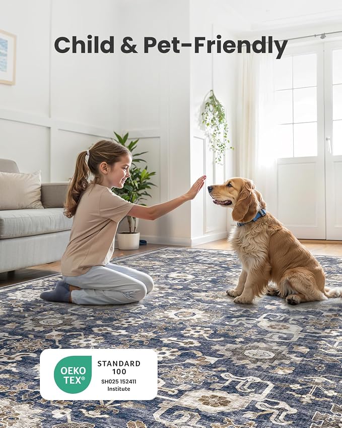 AMADA HOMEFURNISHING 5x7 Area Rugs, Washable Living Room Rug Low-Profile - Image 4
