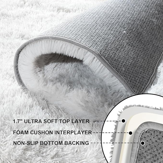2x3 Rugs for Bedroom, Fluffy Area Rugs for Living Room, Small Fuzzy Shag Soft - Image 5