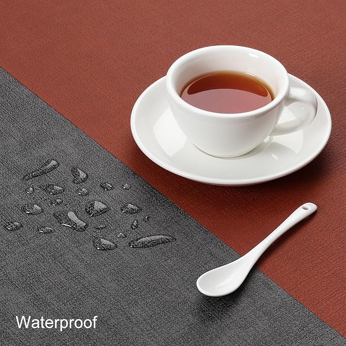 Table Runners 55 Inch Long, Dual-Sided Faux Leather Table Runner | Waterproof - Image 3