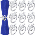 Hotop Set of 150 Leaf Napkin Rings Silver Metal Napkin Rings Holders Bulk by HOTOP