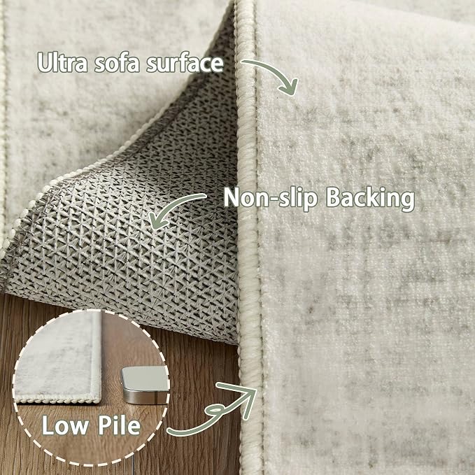 Latte&Fog Washable 2.6x8 Runner Rug - Image 7