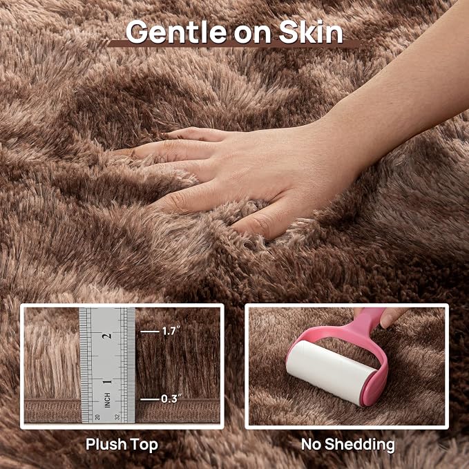 Deerhoo Shag Area Rug, 4 X 6 Tie-Dyed Plush Fuzzy Rugs - Image 5