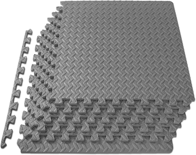 ProsourceFit Exercise Puzzle Mat ½-inch, EVA Interlocking Foam Floor Tiles by ProsourceFit