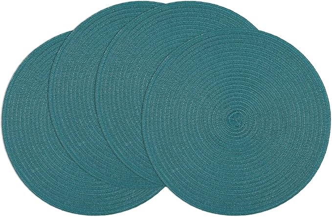 SHACOS Round Placemats Set of 4 Woven Braided Table Placemats 15 inch Circle by SHACOS