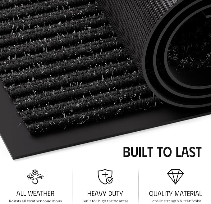Front Door Mat 3' x 10', Heavy Duty Large Commercial Floor Mats, Non-Slip Low - Image 3