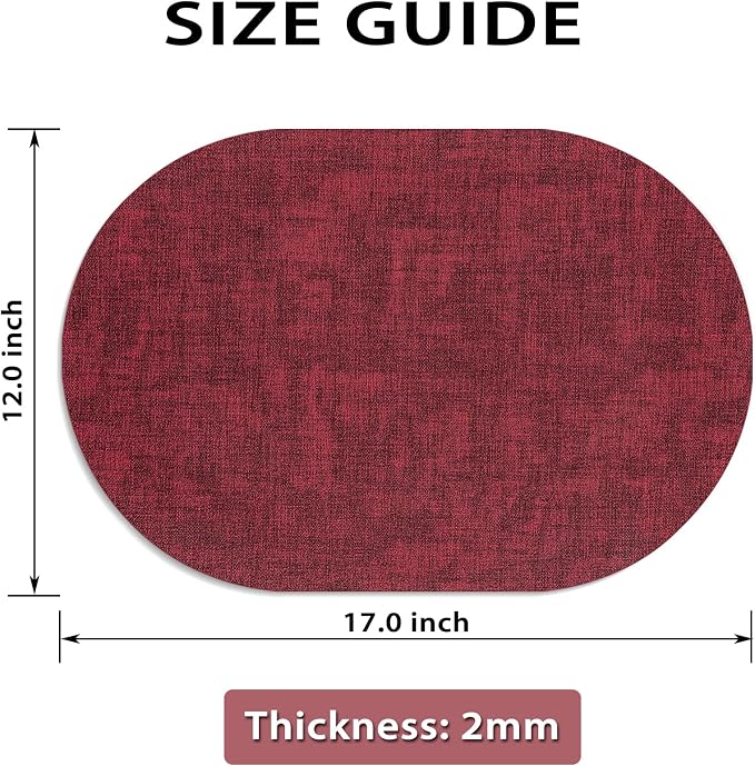 Placemats Set of 12 Washable, Heat Resistant Table Placemats Wipeable Faux - Image 6
