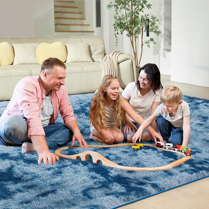Ultra Soft Rug for Living Room, 9X12 Fluffy Shag Area Rug for Bedroom, Modern - Image 7