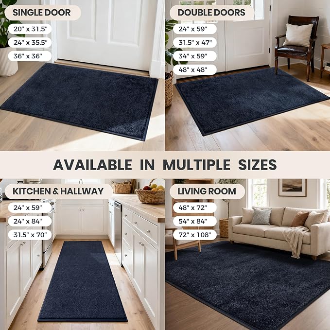 PURRUGS Dirt Trapping Door Mat 31.5" x 47", Non-Slip Machine Washable Entryway - Image 9