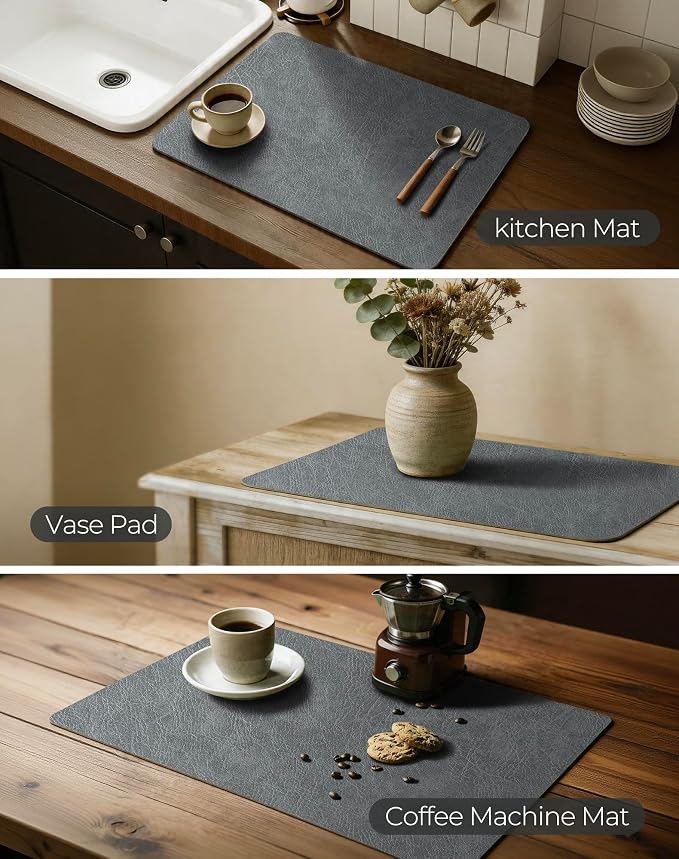 Leetaltree Reversible Faux Leather Placemats Set of 8, 12x17 Inch - Image 7