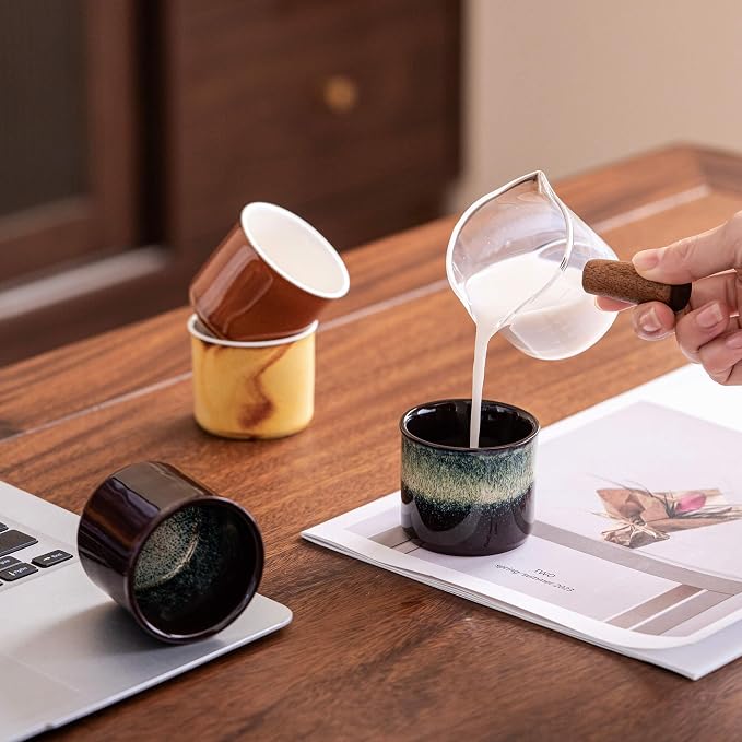 Espresso Cups Set of 2, Ceramic Espresso Cups, Expresso Shots Cups, 2.5oz Tea - Image 3