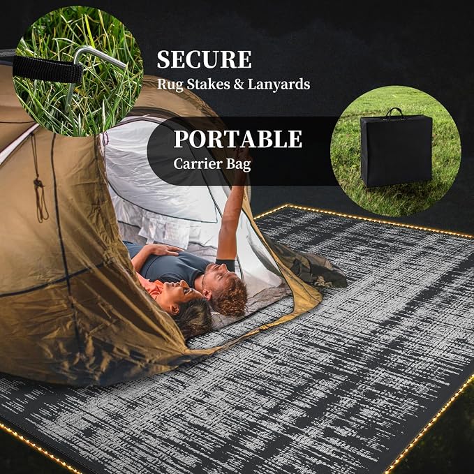 MontVoo Outdoor Rug Waterproof 9x12 ft - Image 5