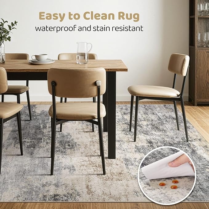 12x15 Area Rug Living Room: Washable Large Abstract Modern Soft Rugs Stain - Image 6