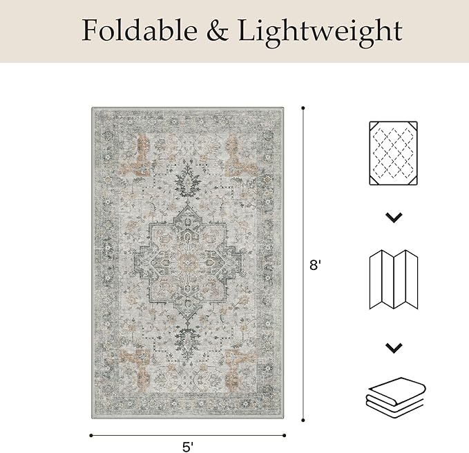 GENIMO Outdoor & Indoor Area Rug 5'x8', Waterproof, Non-Shedding, Easy Cleaning - Image 2