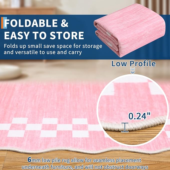 GarveeHome Scalloped Washable Rug 9x12 Area Rug - Image 5