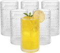 Vintage Hobnail Drinking Glasses Set of 6, 16 oz Large Capacity Embossed Clear by Unknown