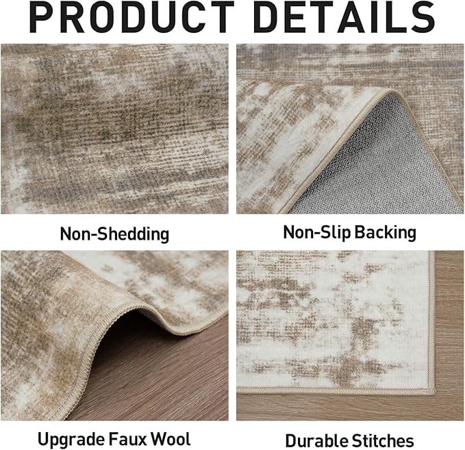 9x12 Area Rugs Washable Rug: Modern Abstract Living Room Rug Soft Anti-Skid - Image 6
