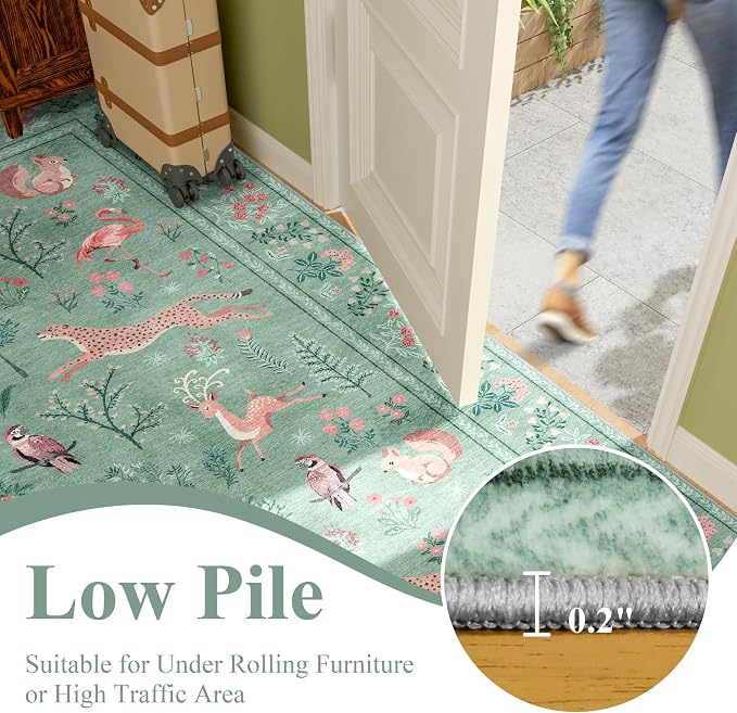 DUKINO 4x6 Rug, Washable Animal Area Rug - Image 7