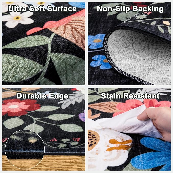 Runner Rug for Entryway: 2.6x10 Kitchen Rugs Non Slip Washable Ultra-Thin Soft - Image 7